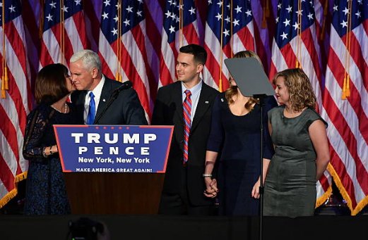 (26) First came the Pence family. Karen Pence introduced her husband as the Vice President Elect for the first time and they were both momentarily overawed by that reality.