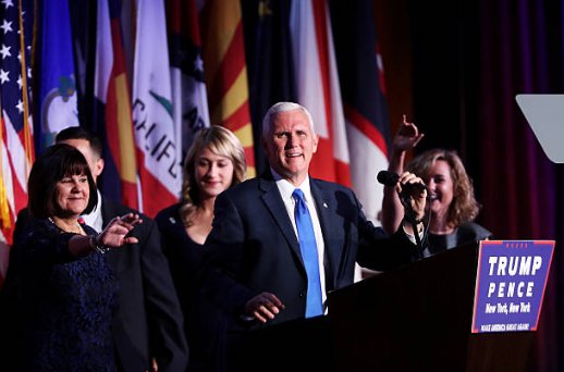 (26) First came the Pence family. Karen Pence introduced her husband as the Vice President Elect for the first time and they were both momentarily overawed by that reality.