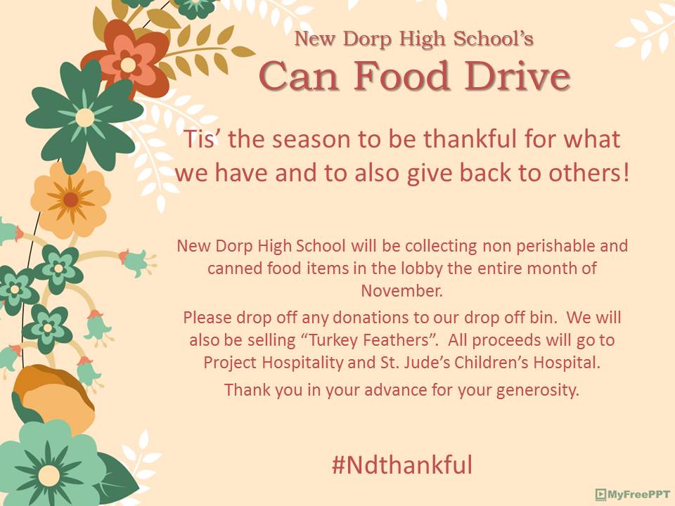 New Dorp's Can Food Drive!  Donate those canned goods!