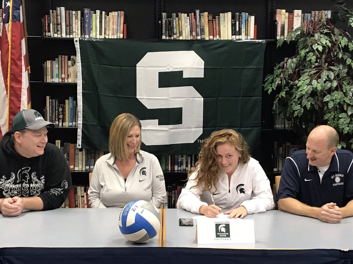 MtMorrisAD's tweet photo. Congrats to Lauryn Gibbs on signing her LOI to play Volleyball at Michigan State!! #homegrown #spartyvb #MMVB https://t.co/SwSWYtUnTR