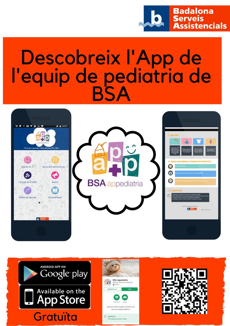 EstherMoral74's tweet photo. Avui us recepto una App.L' equip de Pediatria de BSA #BadalonaServeisAssistencials  a creat una app dirigida a famílies amb infants.Inclou informació validada per ells."El teu equip de pediatria al mòbil". Descarrega't: BSA appediatria https://t.co/kG4TR65L5R