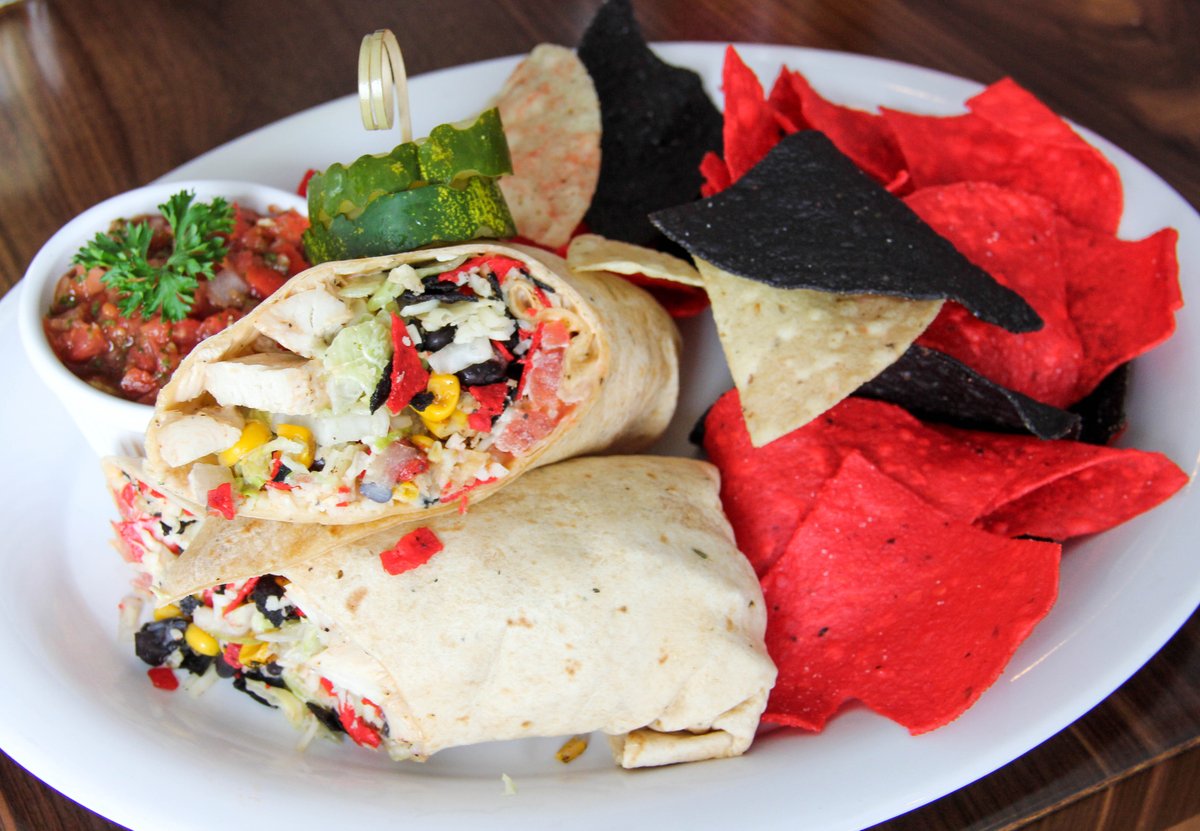 PinkPonyMI's tweet photo. Our Santa Fey Wrap was a summer favorite! 
Grilled chicken, chipotle ranch, lettuce, tomato, black beans, roasted corn, pepperjack. https://t.co/PkKRW6mntR