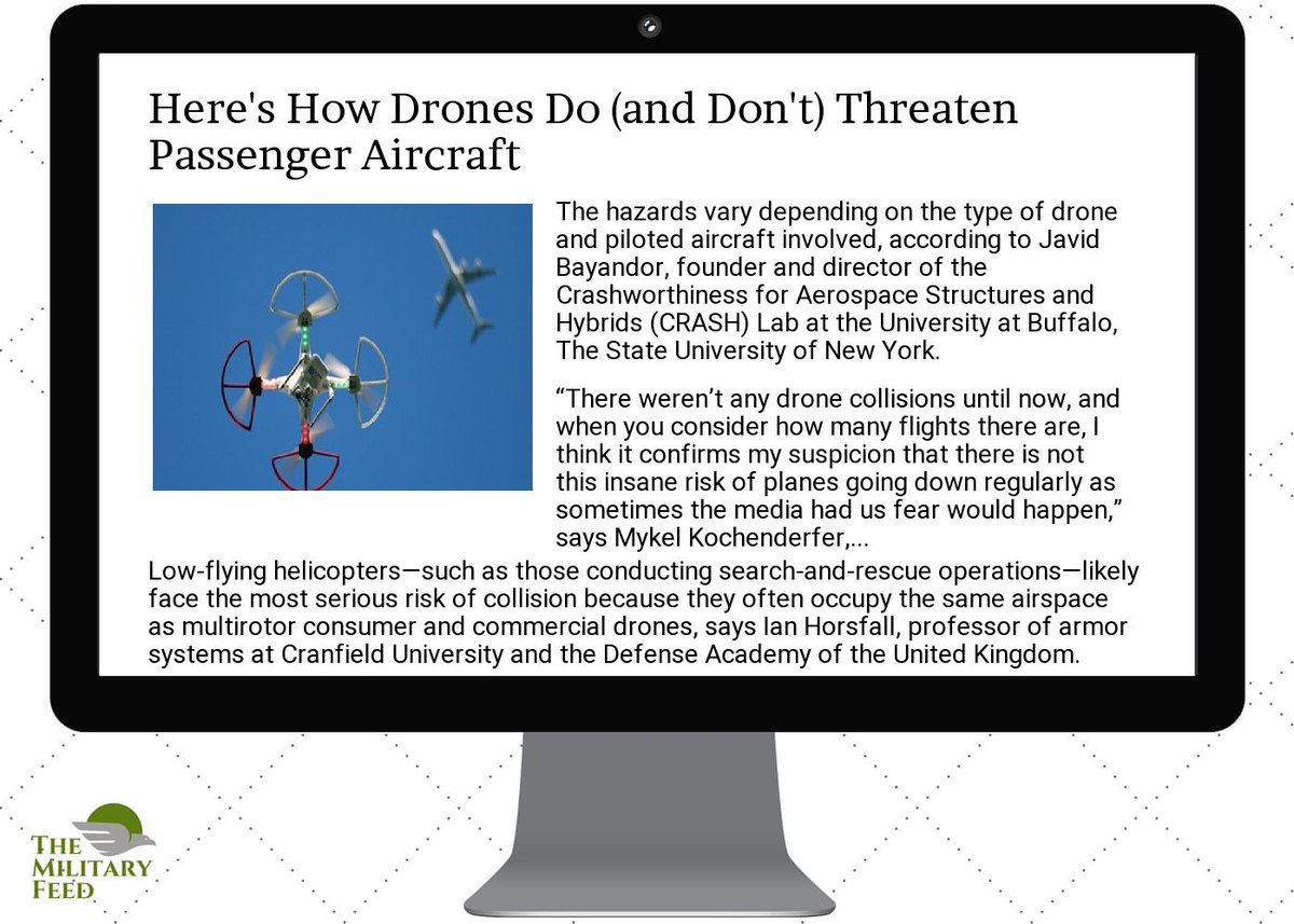 themilitaryfeed's tweet photo. Read on Android -:-- https://t.co/SBvylU4YXn #news #military Here'S How Drones Do (And Don'T) Threaten Passenger Aircraft https://t.co/3fWoOZqAJ6
