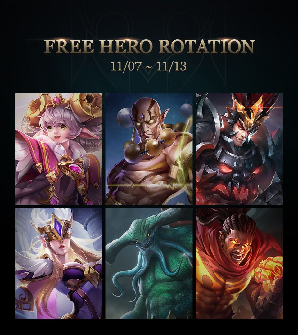ArenaofValorSPA's tweet photo. ¡Rotación Semanal Gratuita!
✴¿Cuál de estos 6 héroes os gusta más? 🤔
#ArenaofValor #AoV #FreeHeroRotation https://t.co/GyJmpxwHdn