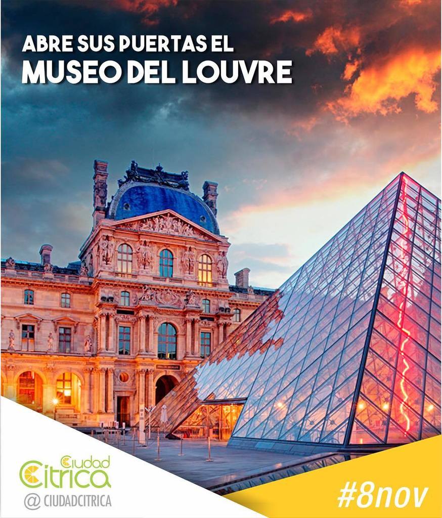 eleseljefe's tweet photo. #8Nov 1793 en París se abre al público el Museo del Louvre. #FelizMiércoles #8N #08noviembre #november08 #taldiaco… https://t.co/dY4sXvGM7g https://t.co/2aGRcvxa0B