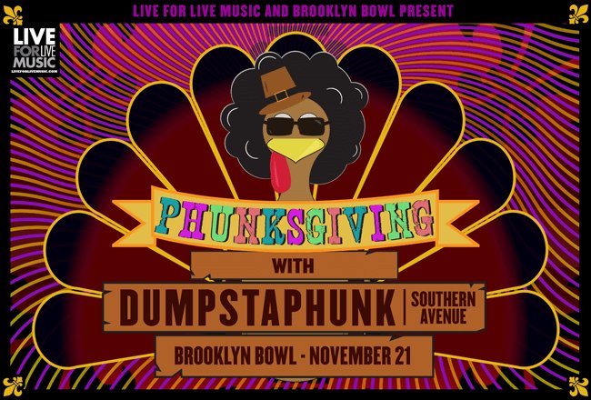 brooklynbowl's tweet photo. | TWO WEEKS | @L4LM presents #Phunksgiving with @dumpstaphunk + @SouthernAveMEM on NOV 21! Get tix-->> https://t.co/4PQLDmXctC https://t.co/YjwAwZ96n2