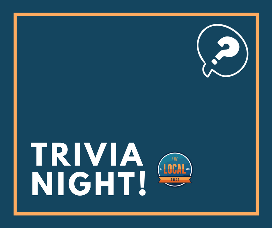 thelocalpostpub's tweet photo. Grab some pals, study up, and get ready to feel just a little inadequate while you answer questions for a chance to win free prizes. https://t.co/x6WZgNPbJO