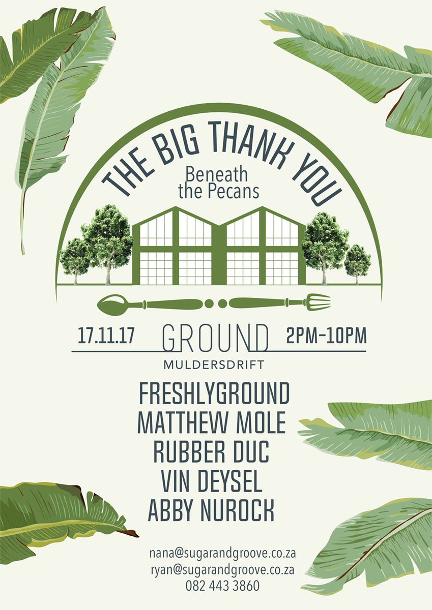 RubberDucMusic's tweet photo. Catch us Fri 17 Oct @ Ground and say #ThankYou 2 everyone who made your year! With @FRESHLYGROUNDsa @MatthewJMole &amp; @VinDeysel Email below 😎 https://t.co/jeudsVBpjk
