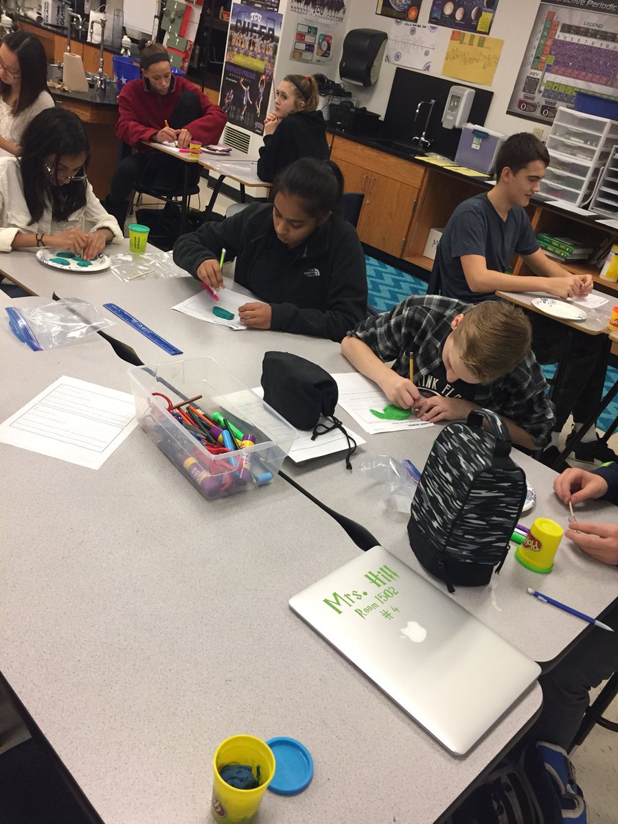 #KillianMustangs students learning about topographic maps by making their own out of Play-Doh. Student make sure you don’t eat any!😝