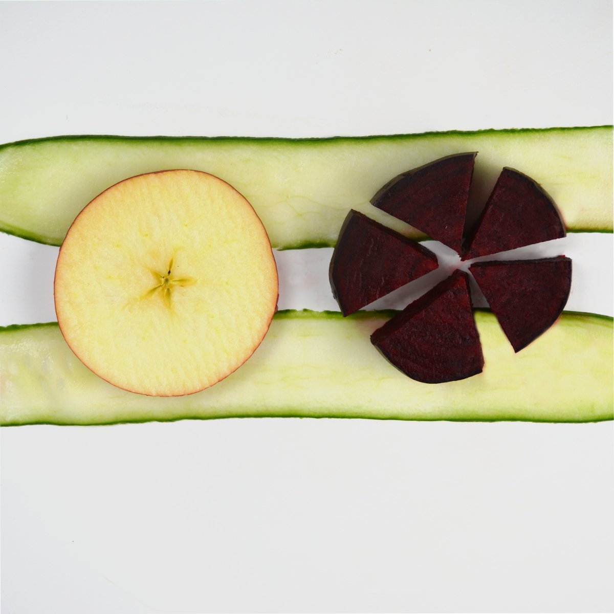 These are the ingredients of Upbeet: cucumber, apple, beetroot.
A veggie based juice. Order tonight for Friday pre-12pm delivery.