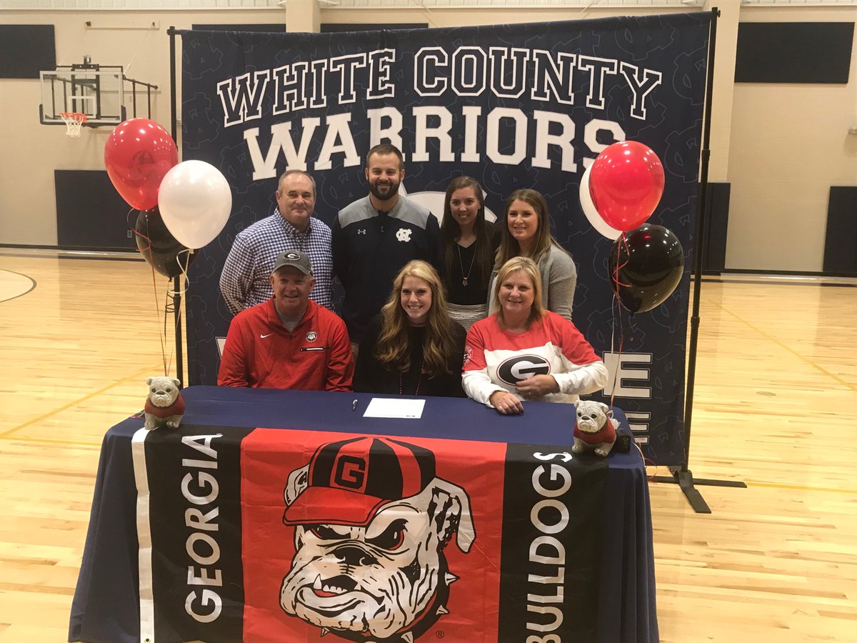 warriorozzy's tweet photo. How bout this DAWG!  Leaving us in January to join team at UGA.  So proud of Jessica Morgan.  A fine young lady.   #warriordawg https://t.co/sb27s7kV8q