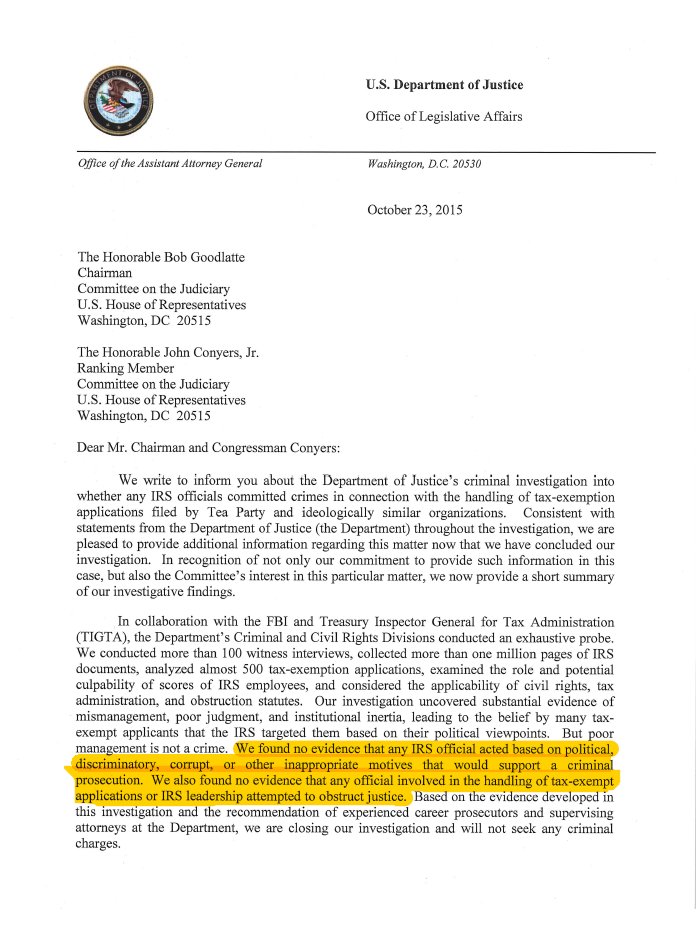 9) The DOJ corruption goes deeper. Kadzik not only colluded with Podesta during the HRC investigation, but he was the one who decided against bringing charges in the Lois Lerner/IRS targeting scandal.