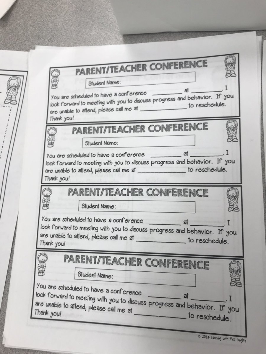 SecondDragons18's tweet photo. How do you communicate conferences with parents? Rosas has a cool template that even includes reminders! #WednesdayThoughts https://t.co/BOHqSyJkZH