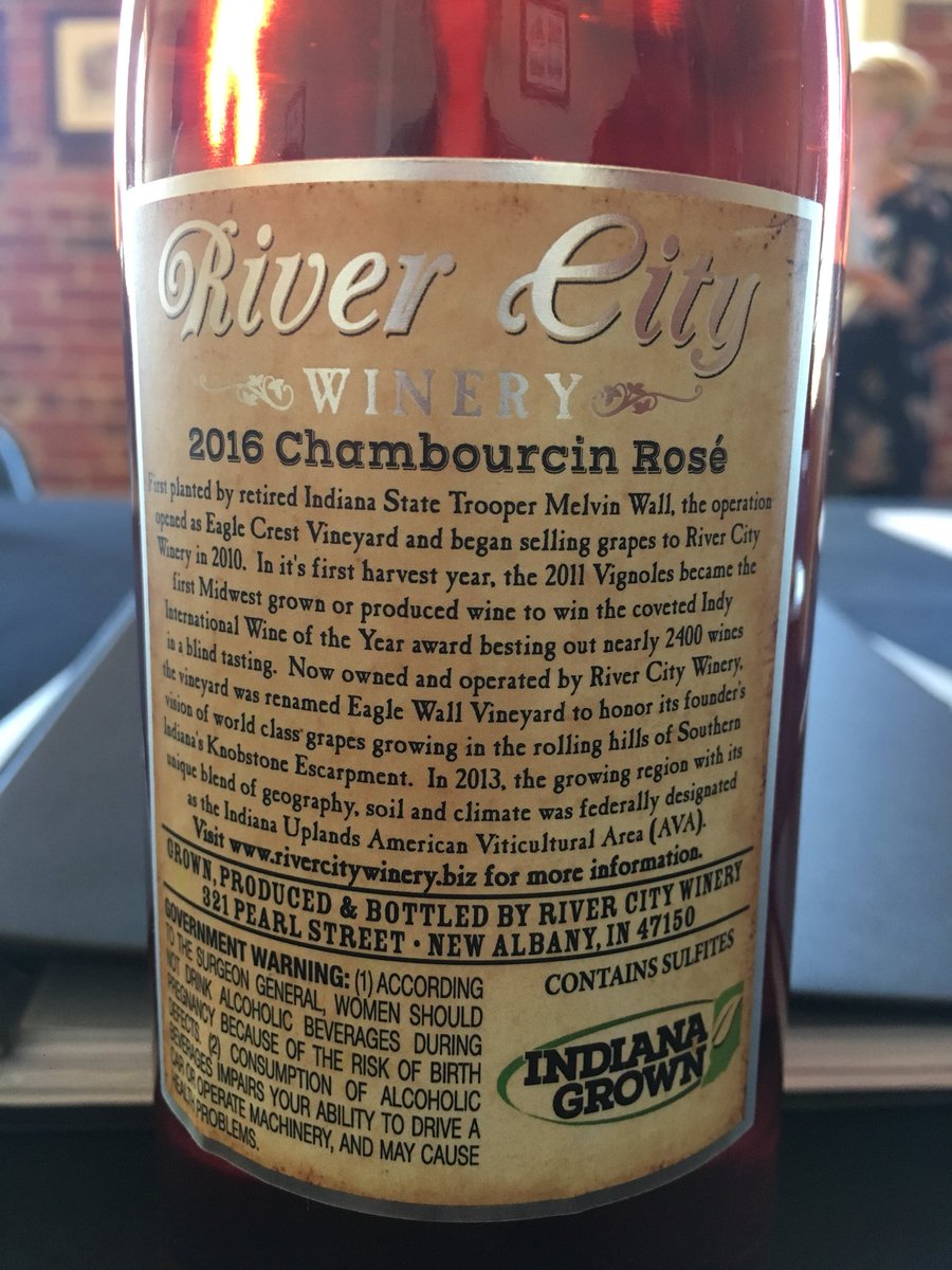 Check out <a href="/RiverCityWinery/">River City Winery</a> labels! Many of their wines feature <a href="/Indiana_Grown/">Indiana Grown</a> grapes!