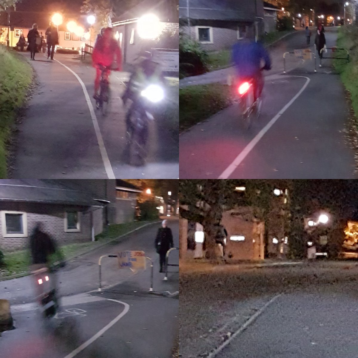 DrSarahOlive's tweet photo. There is a cyclist in all of these pics @uniofyork Can you see them all? #beseen #besafe #belegal #getlights!!! https://t.co/tGSIULZD5O