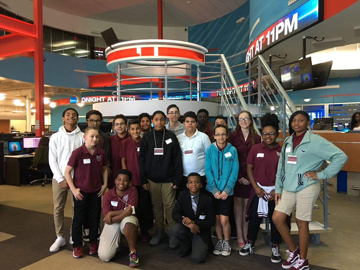 AttucksMS's tweet photo. Check out our AMS TV News crew with Mr. Hill and Mrs. Borro getting a tour of @WPLGLocal10.  Thank you to our #partnerineducation!  Great job #AMSTV https://t.co/SLQ7LfWy7H