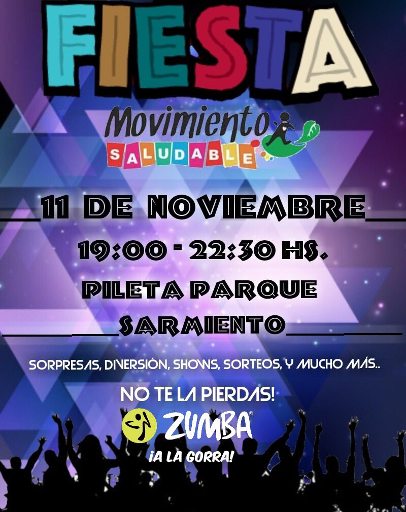 LaTrupSolidaria's tweet photo. Fiesta ➕ movimiento saludable ➕ solidaridad ➡️ Este sábado, 19 hs en el Parqu Sarmiento. ¡A sumarse! 
🎉💃😍 https://t.co/sKTawDQ4TW