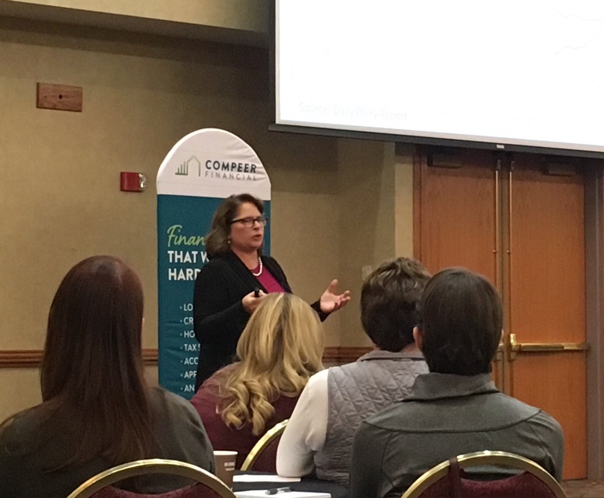 SaraASwenson's tweet photo. Mary Ledman sharing #dairy #Insights and price outlooks for Class III milk, cheese, butter, NDM & Whey @CompeerFinance #FallOutlook https://t.co/dAjuQUdIxH