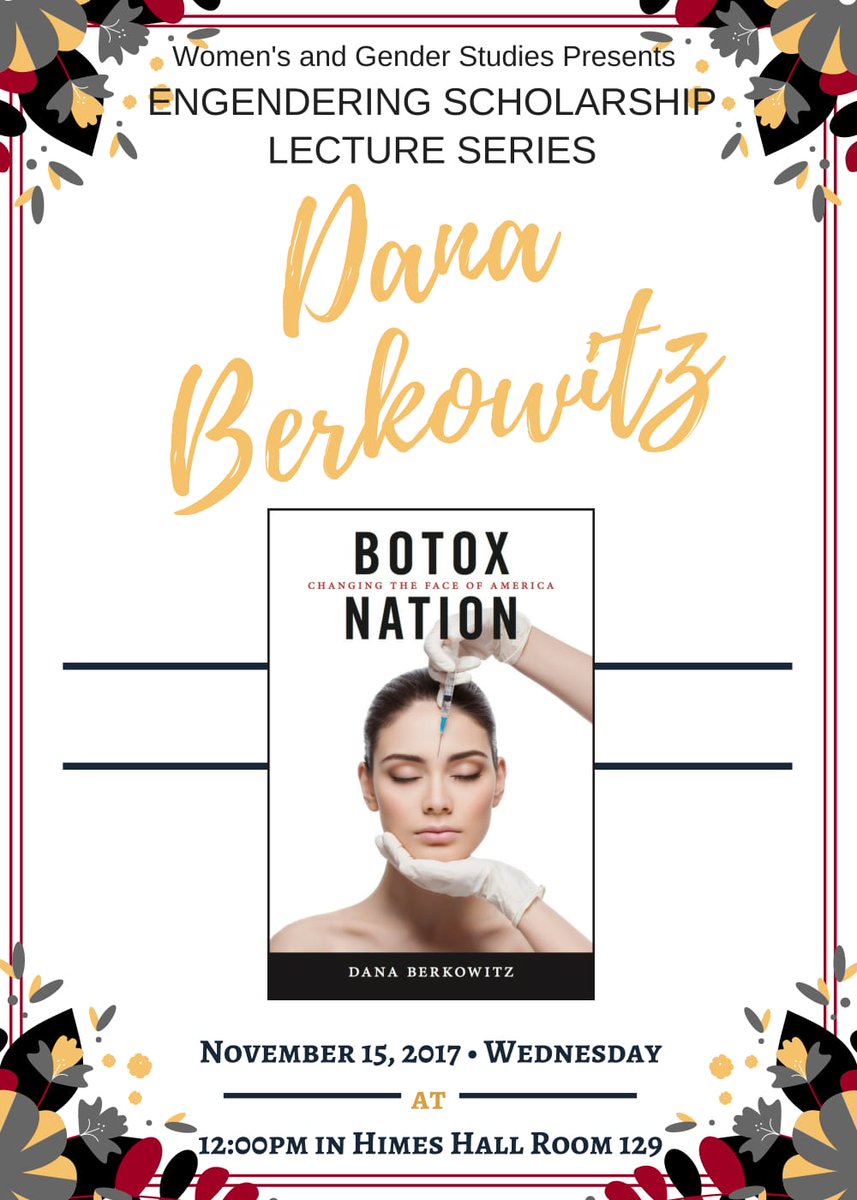 Join us next Wednesday for a riveting lecture from author Dana Berkowitz, where she'll share her best selling book, "Botox Nation!"