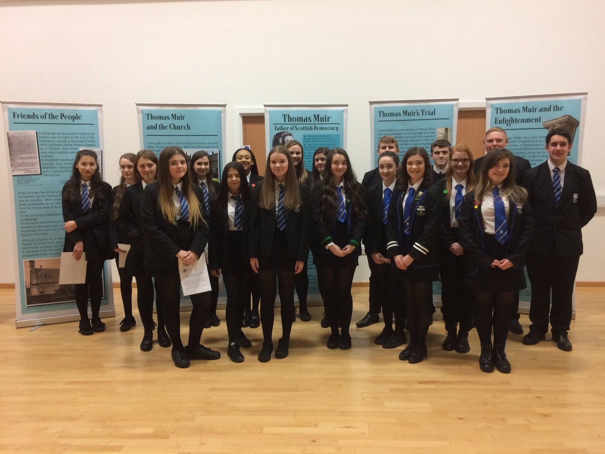 KHSArtDesign's tweet photo. A huge well done and thank you to all pupils who participated in today's Thomas Muir Symposium @KirkintillochHS #TMF2017 @ThomMuirFes https://t.co/54fMiZWt0T
