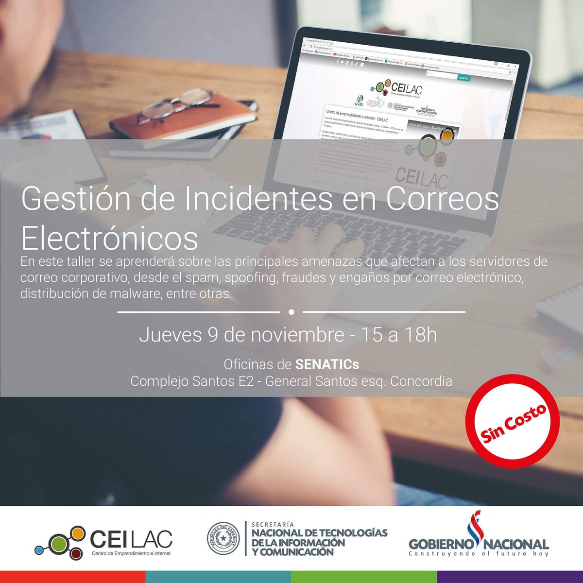 CERTpy's tweet photo. No te olvides que mañana es el taller sobre "Gestión de Incidentes en Correos Electrónicos": desde spam, phishing, spoofing, tipos fraudes, análisis de adjuntos maliciosos y técnicas que todo profesional de TI debe conocer. Inscribite en https://t.co/3LGQAj8az8 https://t.co/FEJfs4DQky
