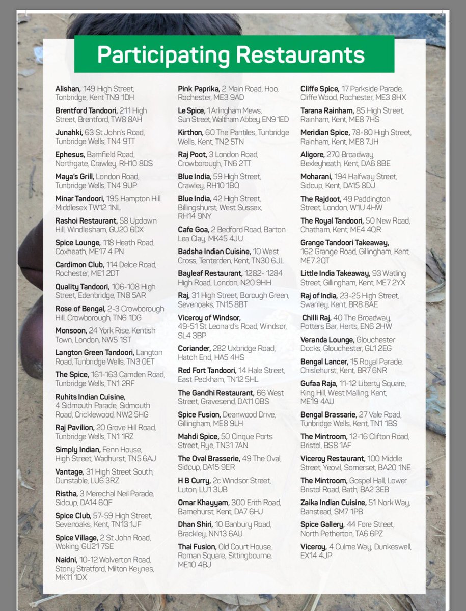 TheRoseOfBengal's tweet photo. Participating Restaurants for the Dine4Rohingya appeal on the 22nd November 2017. https://t.co/oAGt8Y1zqL