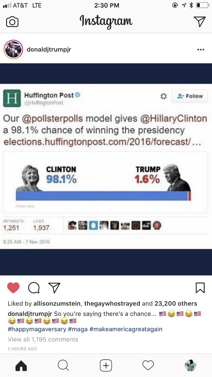 tayaskel's tweet photo. Savage @DonaldJTrumpJr 😂😂 #MAGA #HappyMAGAversary https://t.co/3sOae87SX0