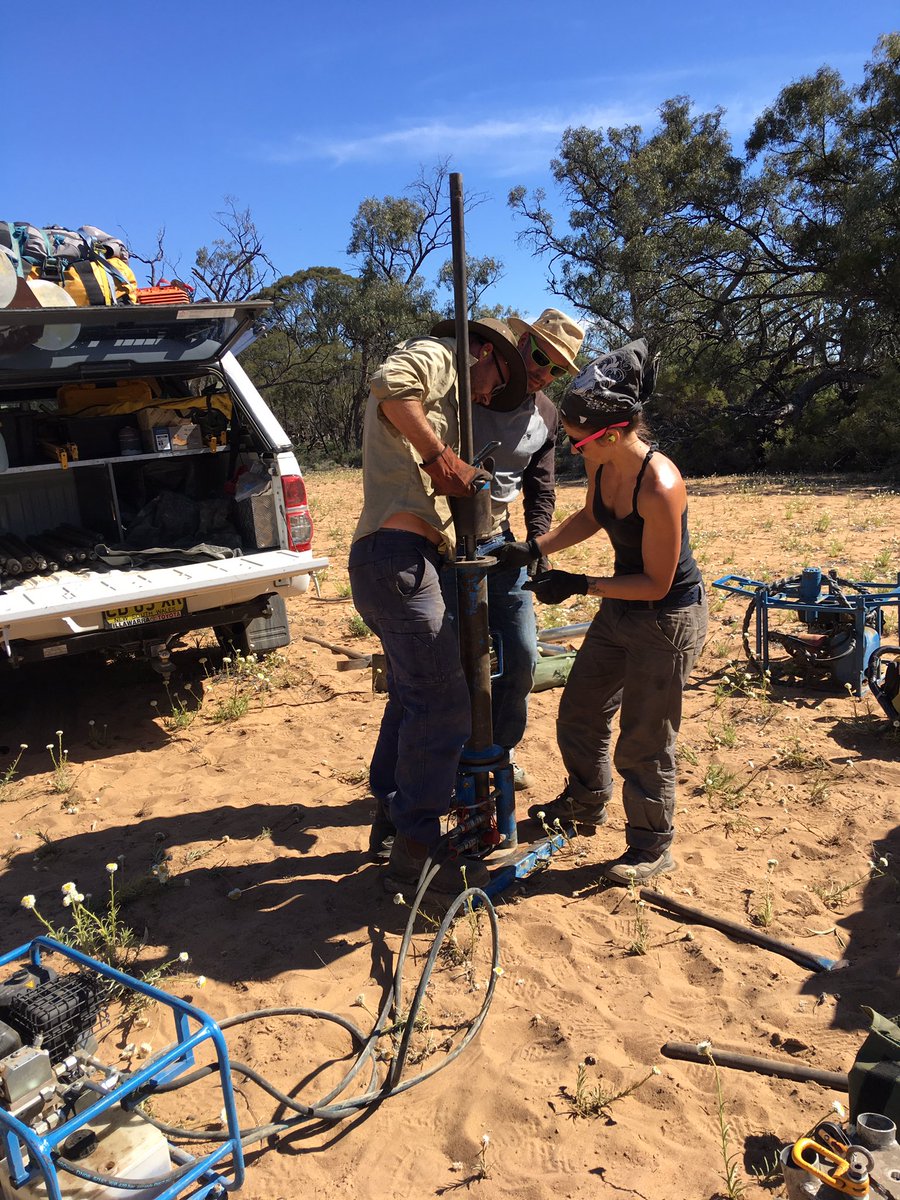 AmyLPrendergast's tweet photo. Coring to learn more about the evolution of the Murray River system #fieldwork #MurraySunset https://t.co/PUeAmspMMM