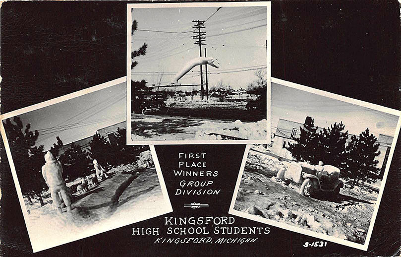 Michigan's Past on Twitter "Snow figures created by Kingsford High