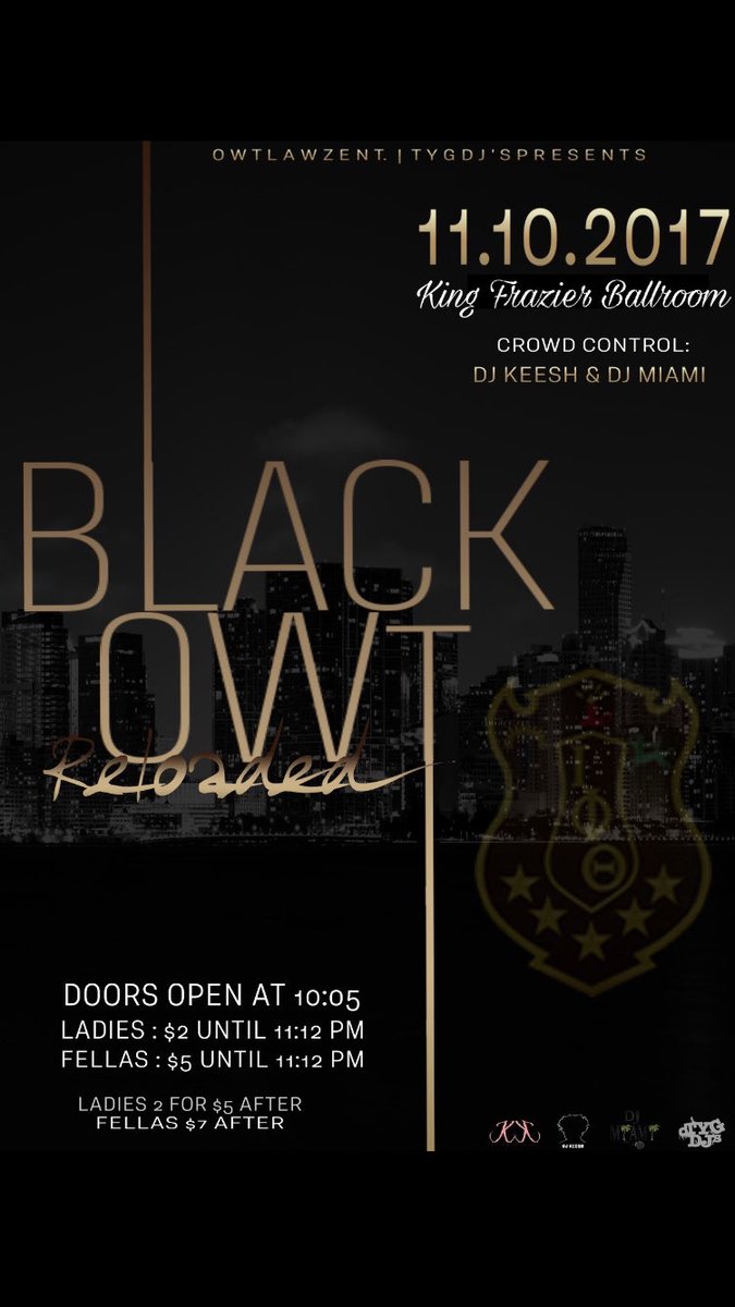 SSUIotas's tweet photo. Owtlawz Ent and the Pretty Poodles 
 BlackOWt Reloaded 
🏴Music By Dj Keesh &amp; Miami🏴
🏴Ladies $2 Fellas $5 till 11:12🏴
🏴King Frazier Ballroom https://t.co/3yqotLko2U