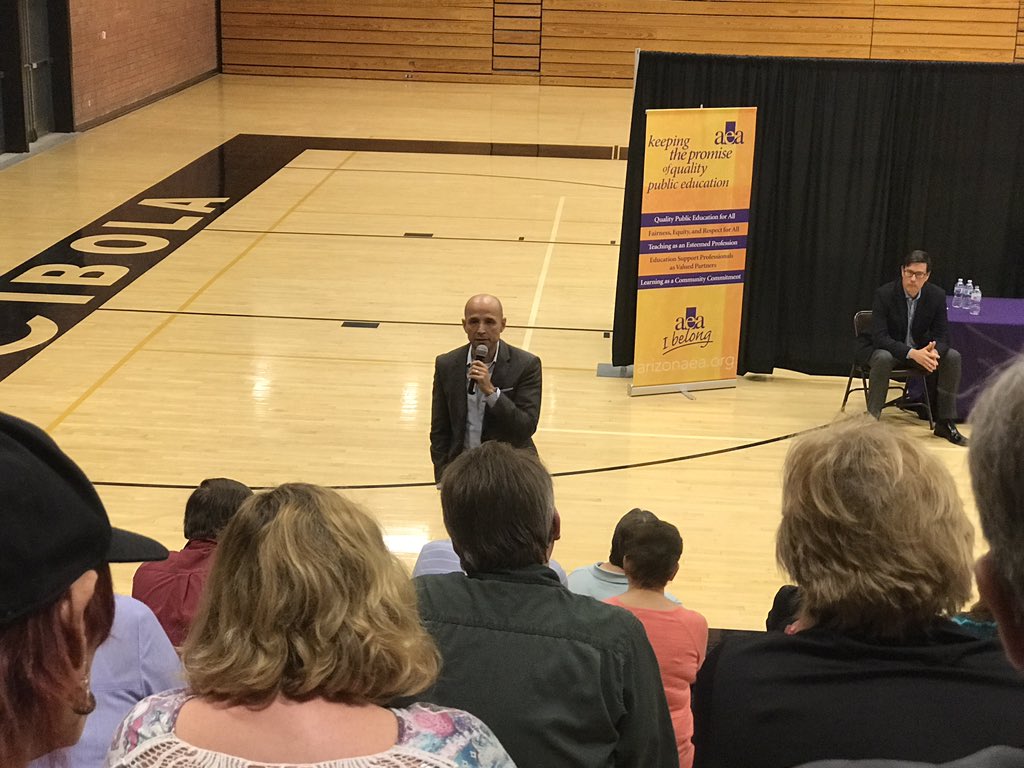 YumaHighJSA's tweet photo. Yuma High is currently at the Arizona Education Association townhall at Cibola High School! We're looking forward to what these candidates have to say on the current situation our state's education is in. https://t.co/pV3gRqJ6x9