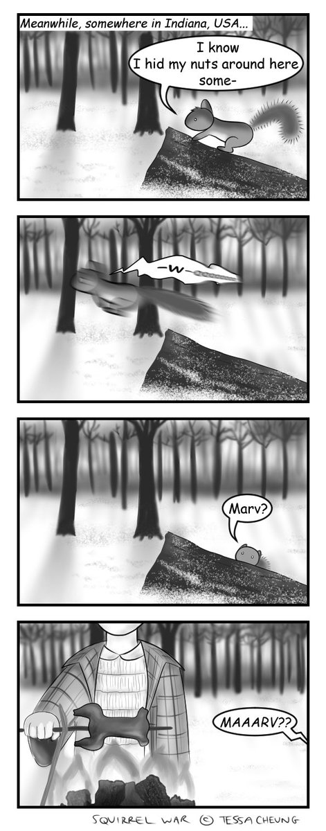 Squirrel_Pip's tweet photo. A life so tragically cut short. #SquirrelWar #webcomic #squirrels #StrangerThings2 https://t.co/JhclXDmgSe https://t.co/R1KLz0s8WY