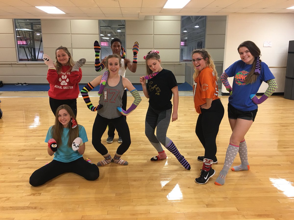 CoachMunsen's tweet photo. Wednesday theme days have officially started! Crazy sock day!!! #upperclassmenWIN https://t.co/2cm4Aryara