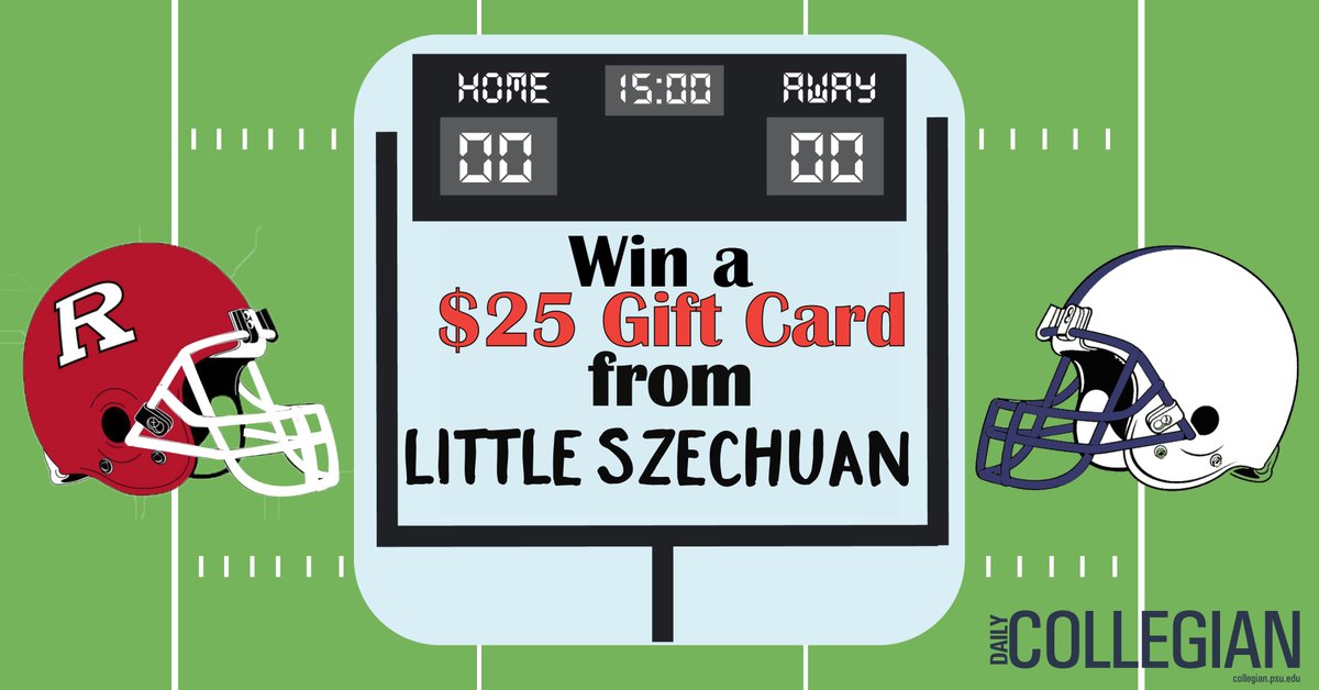 DailyCollegian's tweet photo. Want to win FREE food?

Don't miss out!

Go here https://t.co/UvFE5dd1Cs to guess this week's final score. #ScoreForState https://t.co/NqOXEVVCXk