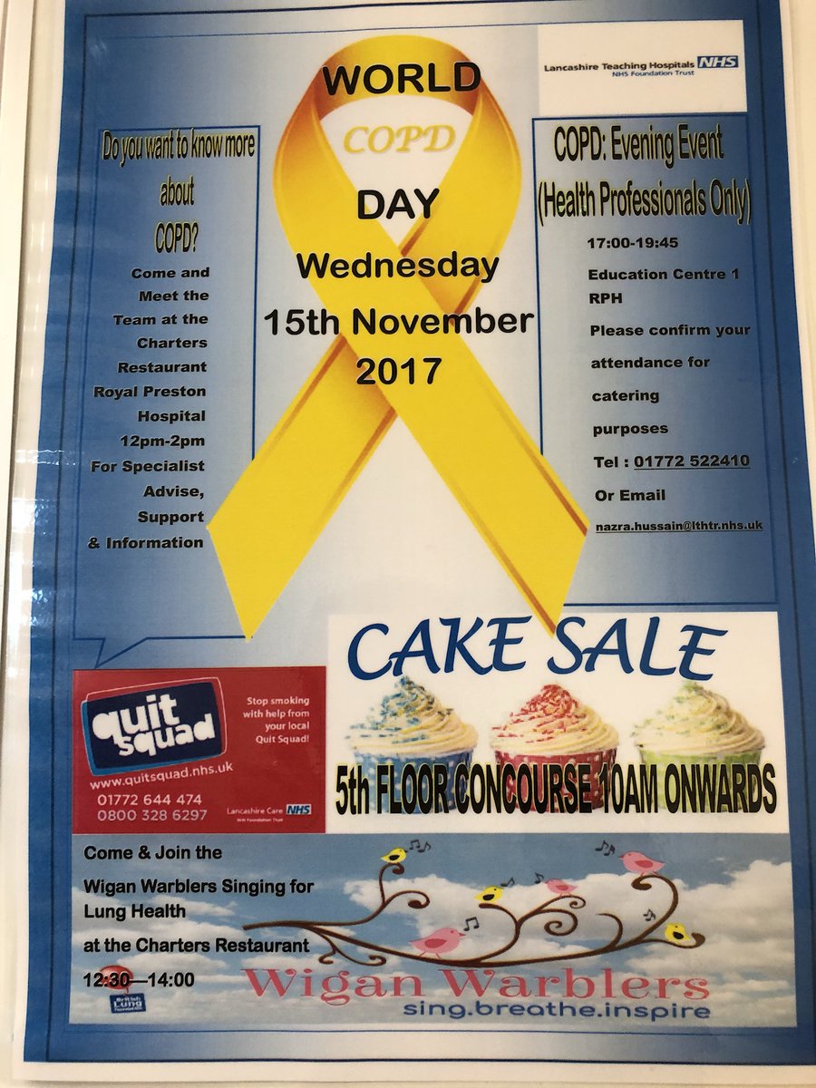 lthtr_team23's tweet photo. Ward 23 are getting ready to raise awareness for world COPD day 15th Nov 2017 cake sale @10am on the 5th Floor.#Meettheteam #worldcopdday https://t.co/o1vzmYRb0L