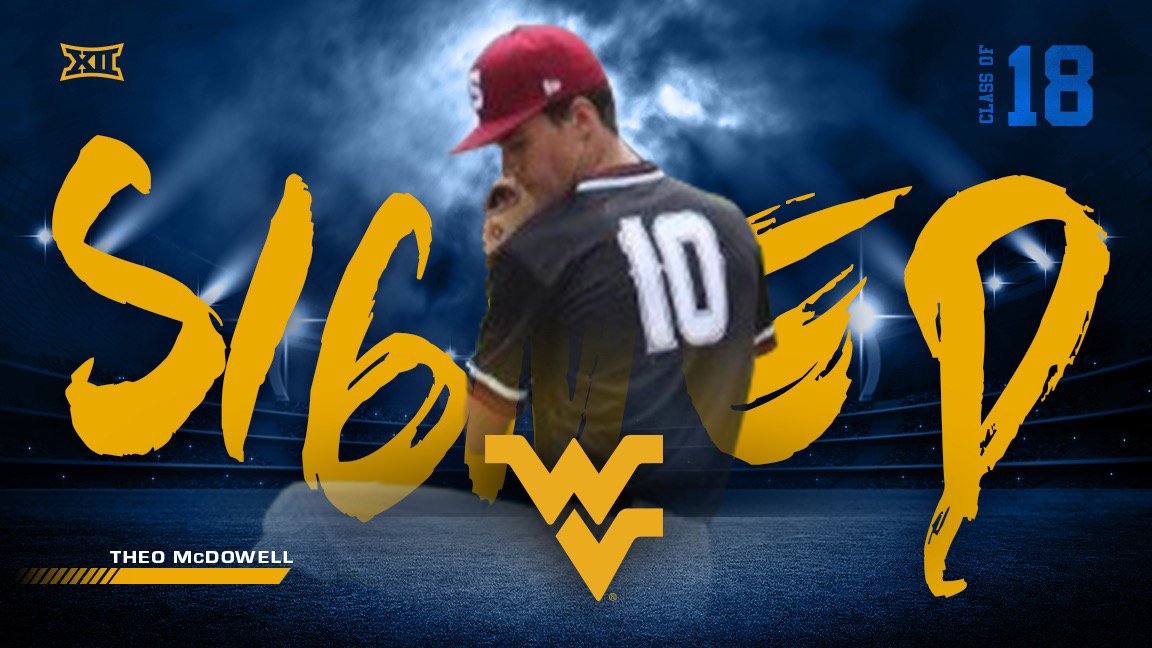 WVUBaseball's tweet photo. Next, help us welcome Theo McDowell, a RHP from Essex Junction, Vermont, to the Mountaineers!
#HailWV https://t.co/8CtNgwrktS