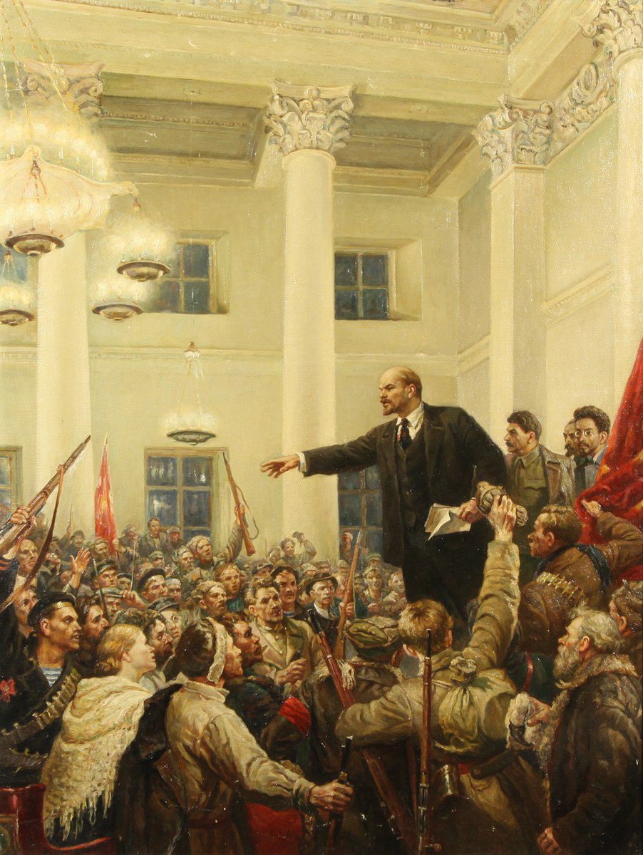 TPetrogrado's tweet photo. Un nuevo tumulto de alegría impide continuar a Lenin. Los representantes de los obreros y soldados gritan emocionados. https://t.co/NDGBz1zFr5