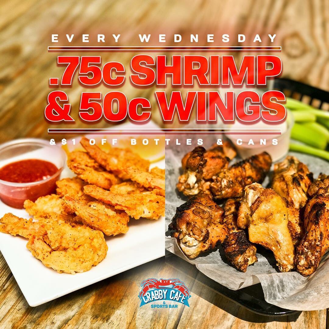 CrabbyPiazza's tweet photo. Wednesdays are for $.50 wings &amp; $.75 Shrimp plus $1 off bottles &amp; cans domestic or craft FEED ur #CrabbyFix #nomnomnom #FoodPorn @schmidtscommons https://t.co/jLRPDdsKO6