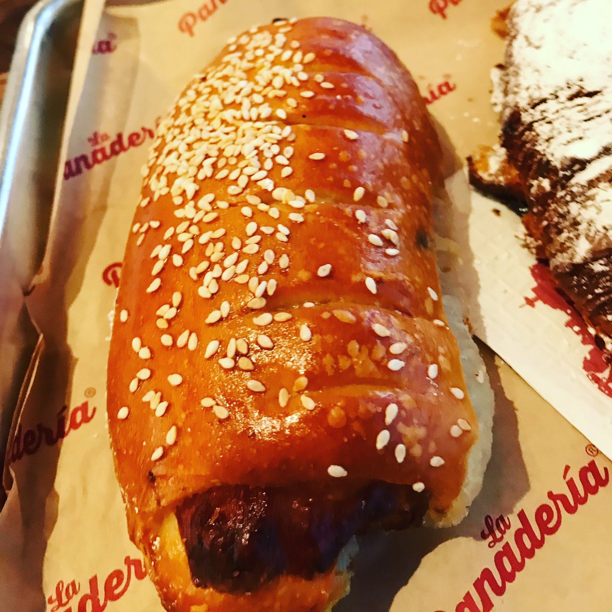 This sausage roll is almost too good to eat. No, that sounds stupid. I'll eat it. #food #sanantonio