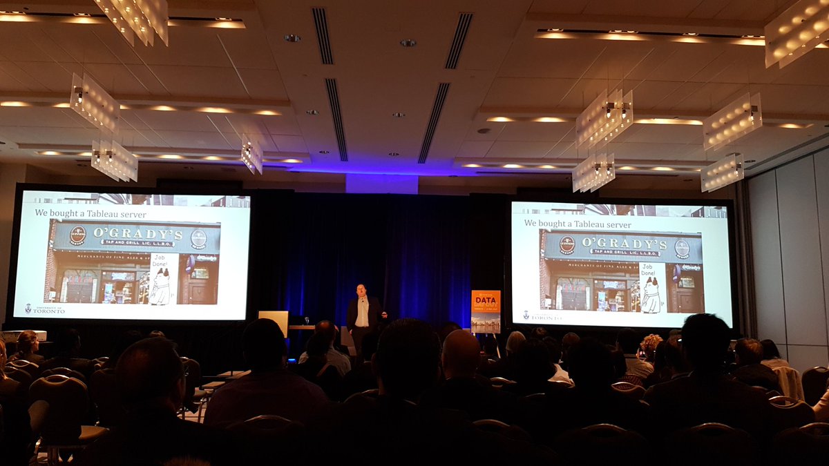 AnneNasato's tweet photo. Fantastic closing to @tableau #datadayout with @BigDataBob from UofT on the trials and triumphs of implementation, among other things 🍻 #dataviz #datascience #FeedMeData https://t.co/ZGfgajtZWu
