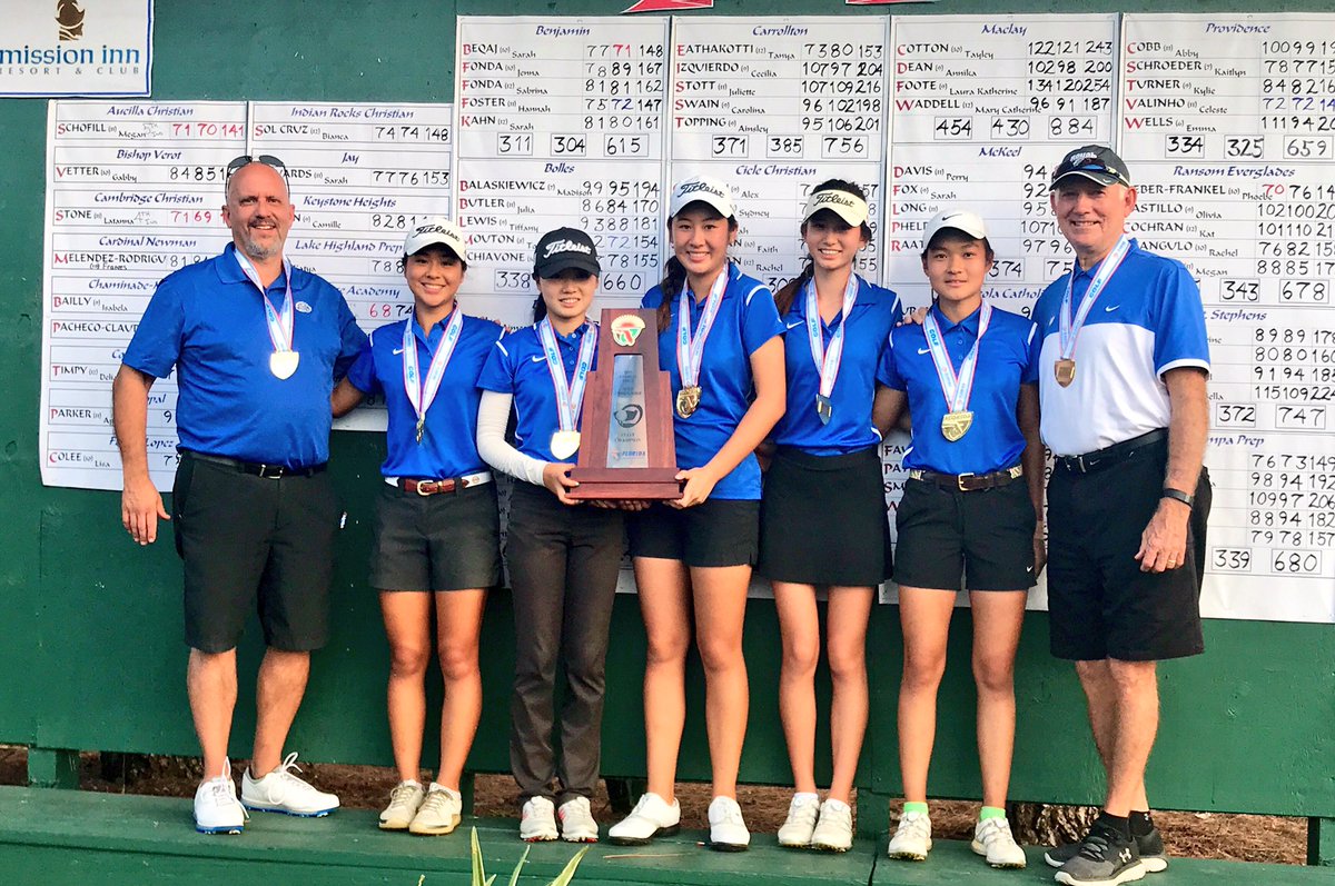 TFA_Athletics's tweet photo. Your Class 1A Girls Golf State Champions: #LadyRoyalsGolf 🏌️‍♀️

What an AMAZING two days. Shot 565 (-11) to set a new school &amp; state record 🔥 https://t.co/nHRFcNKR5n
