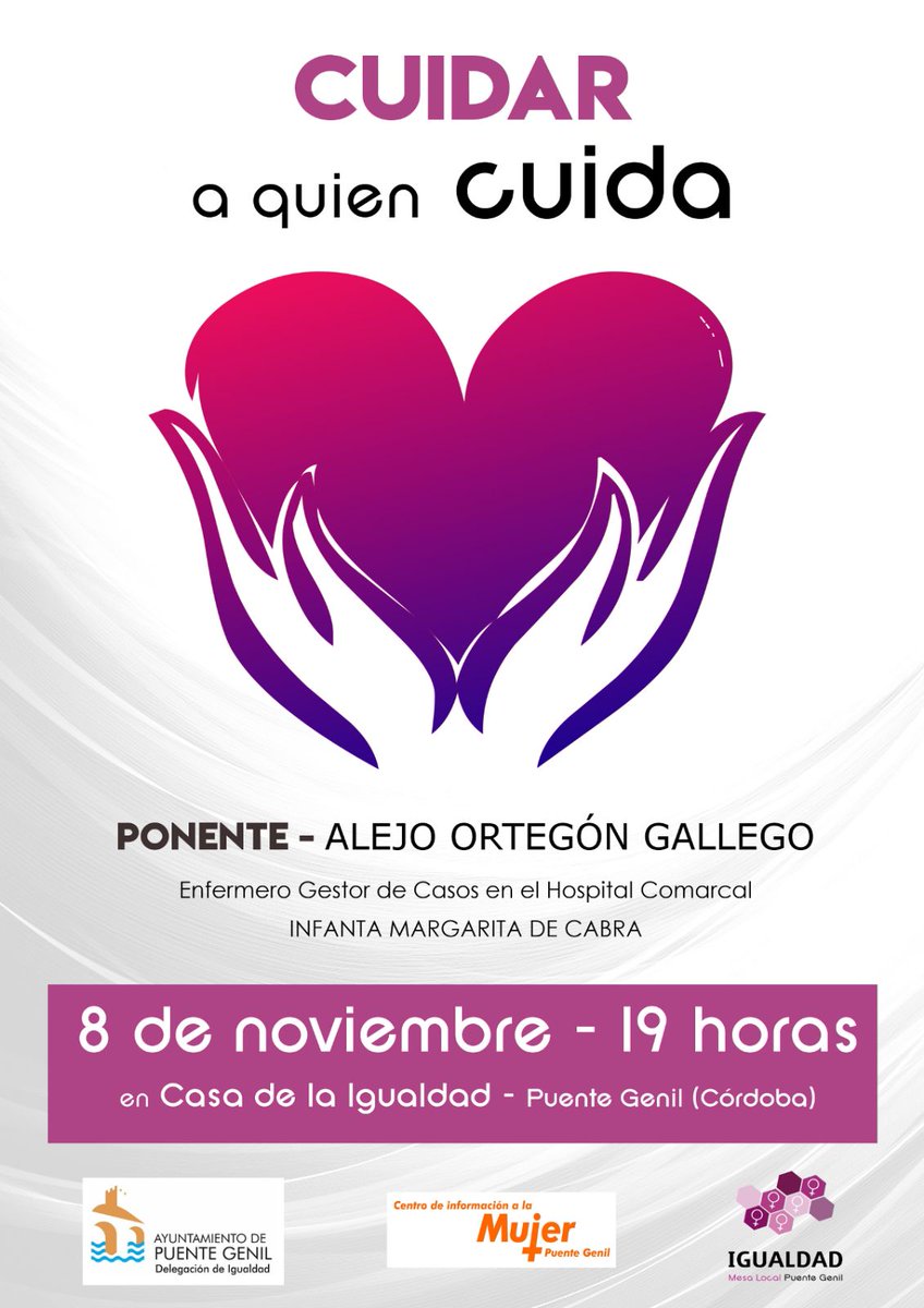 jomeca001's tweet photo. La Mesa de Igual de Puente Genil en colaboración con el Hospital Infanta Margarita imparte una Charla con el tema Cuidar a los que Cuidan, gracias Alejo y Nicomedes https://t.co/7LgI58ueDe
