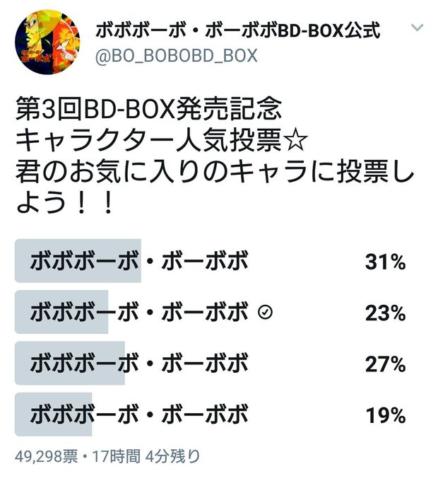 ボボボーボ ボーボボbdbox発売記念キャラクター人気投票 Togetter