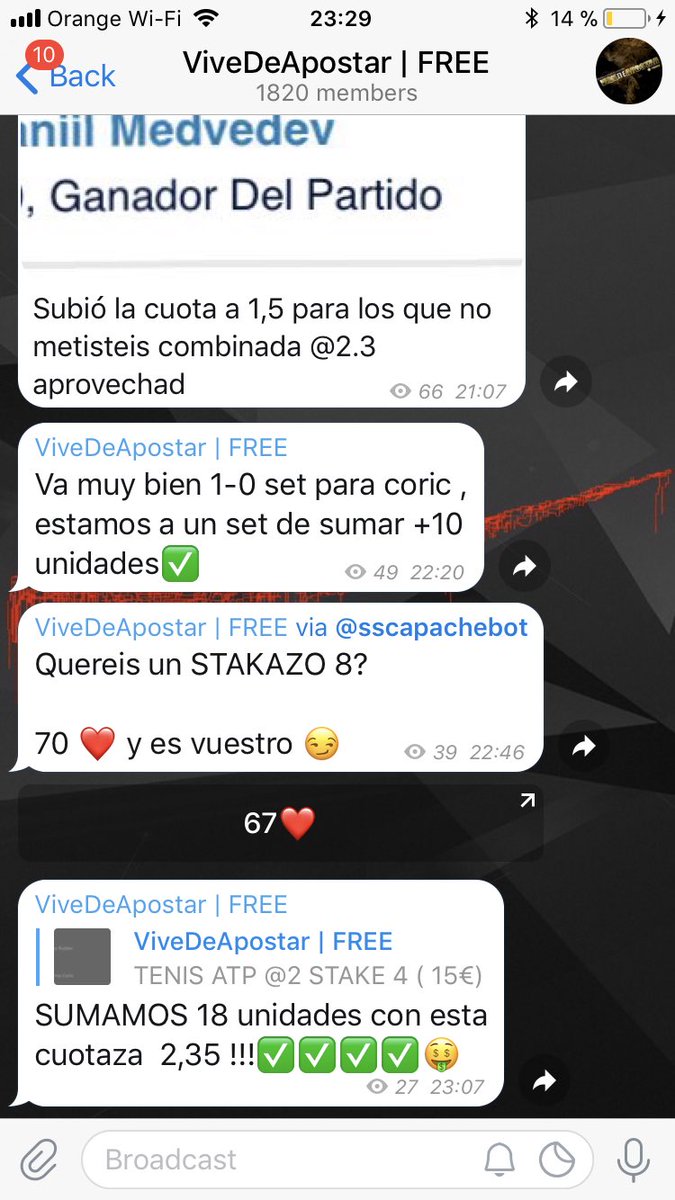 ViveDeApostar's tweet photo. A punto de llegar a los 2000 miembros en el canal y con una cuota 2,35 acertada de hoy, A SEGUIR EN ESTA LINEA #palsaco https://t.co/jfep0ZcQzq