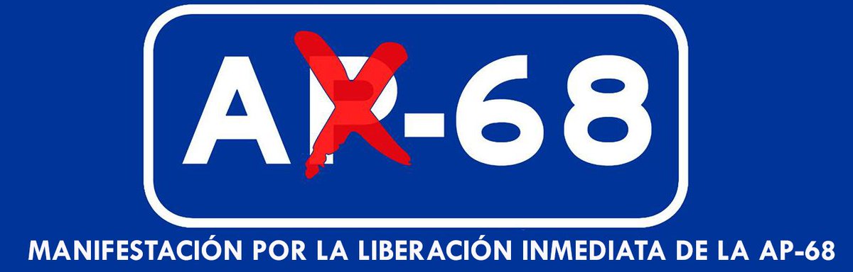 PLAP68's tweet photo. Manifestación por la liberación inmediata de la AP-68. Domingo 19 de noviembre, a las 12:30 h. con salida desde las oficinas de la DGT en la calle Pío XII de Logroño. https://t.co/vC1slsP58y