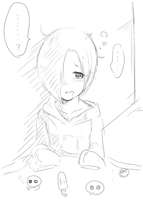 朝起きて夢現の狭間にいる小梅ちゃん 