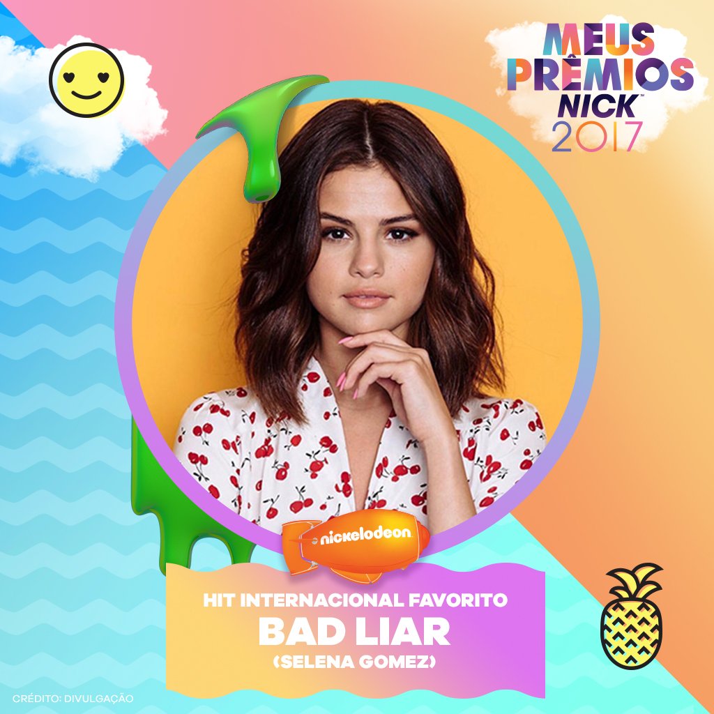 NickelodeonBR's tweet photo. A diva @selenagomez é a vencedora da categoria Hit Internacional Favorito! 💃🏽 #MPN2017 https://t.co/oKHUxgv8Pj