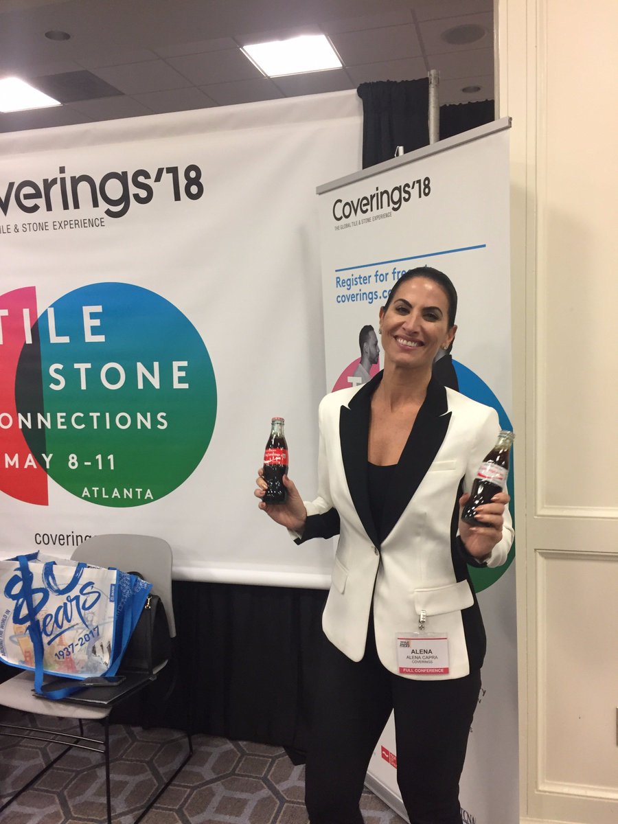 CeramicsOfItaly's tweet photo. We had a great time catching up with some of our industry friends at #TotalSolutionsPlus like Paolo Mularoni (President of #DelConca USA), @Coverings ambassador @AlenaCapra and @heatherfiore11 and Jennifer Adams from @BNPMedia. Looking forward to next year's event! #Tile #Tiles https://t.co/KPGaY6peKi