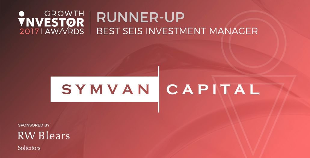Next up, the runner-up for Best SEIS Investment Manager goes to @SymvanCapital! Congratulations 👏👍 #GIAwards17 | <a href="/rogerblears/">Roger Blears</a>