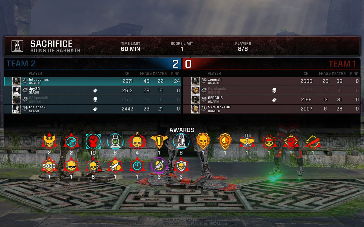 Infuscomus's tweet image. Damn, why aren't all of my @Quake games like that... Melee God, Rocket Launcher God, Assistant... That's how I know there are still some rookies out there.